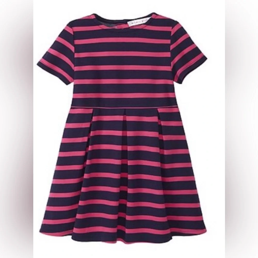 NWT tAdyson Parker - Striped Toddler Dress, Rich Navy Combo Hot Pink, Size: 2T